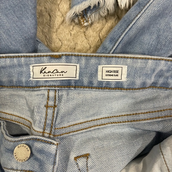 SIZE 7/27 KANCAN ESTILO JEANS HIGH RISE EXTREME FLARE HIPPIE BOHO FUNKY - Picture 5 of 9